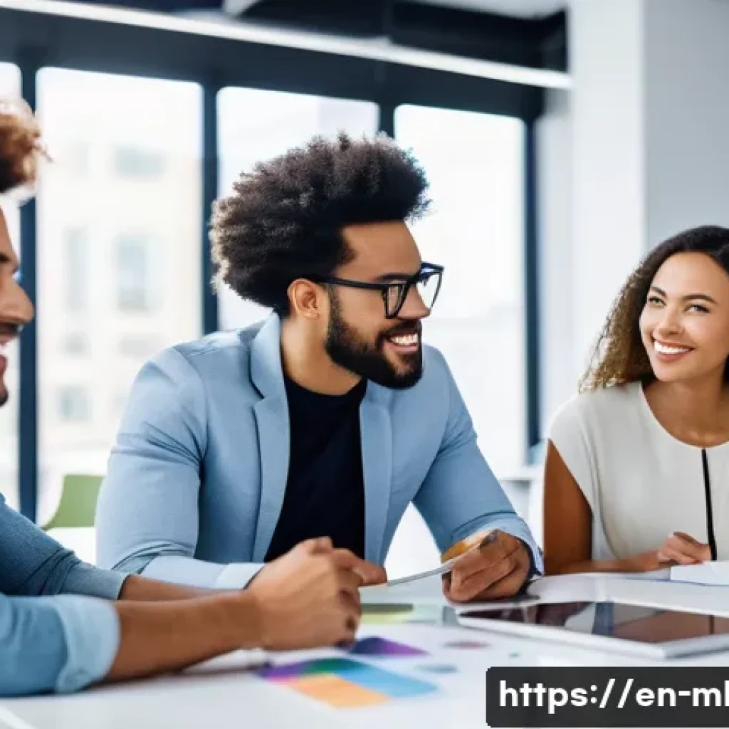 마케팅관리사와 타 직군 자격증의 차별점 - A diverse team of young marketing professionals collaborating in a modern, bright office space fille...